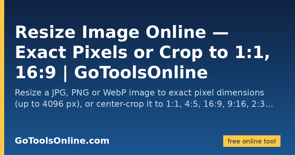No Resizing Free Image Resize Online β No Signup | GoToolsOnline